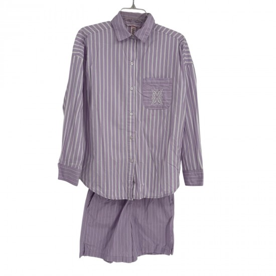 Shortie Pajama Set Size XS Striped 2 Piece Women’s Button Up