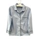 Pajamas Azul Claro Top Cotton Abotonado Camisa para Dormir Preppy Pequeña