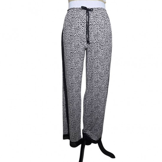 Pantalones de Pajamas con ojales mezcla modal blanco coqueta mediano