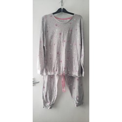 Women's Grey Pyjama Set Top & Bottoms Size 16/18