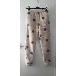 Women's Warm Fleece Pyjama Bottoms Size 8/10 Beige Mix