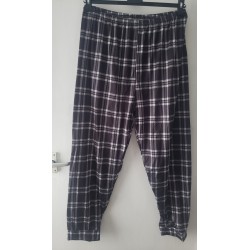 Women's Black Mix Pyjama Bottoms Elastic Waist Size XL
