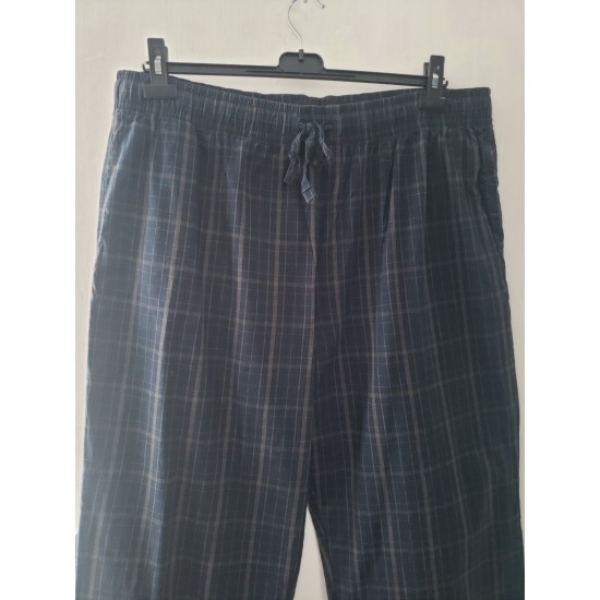 Women's Navy Blue Check Pyjama Bottoms Size XXL