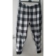 Women's Black & White Check Pyjama Bottoms Elastic Waist And Ankles Size Large